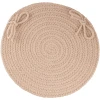 Rhody Solid Poly Beige S003 15 in. X 15 in. Chair Pad Braided Rug