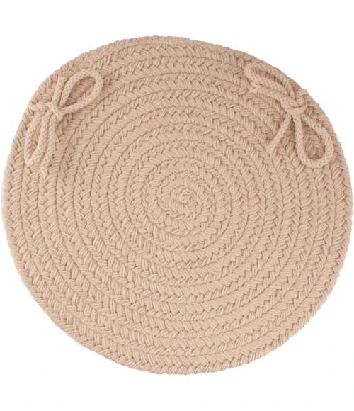 Rhody Solid Poly Beige S003 15 in. X 15 in. Chair Pad Rug