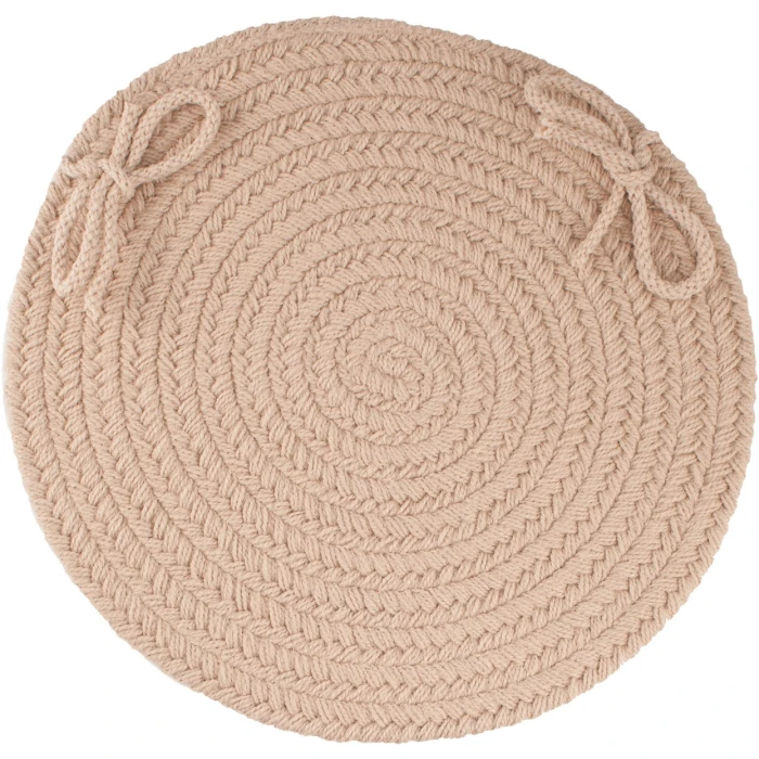 Rhody Solid Poly Beige S003 15 in. X 15 in. Chair Pad Rug