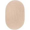 Rhody Solid Poly Beige S003 5 ft. X 8 ft. Oval Braided Rug