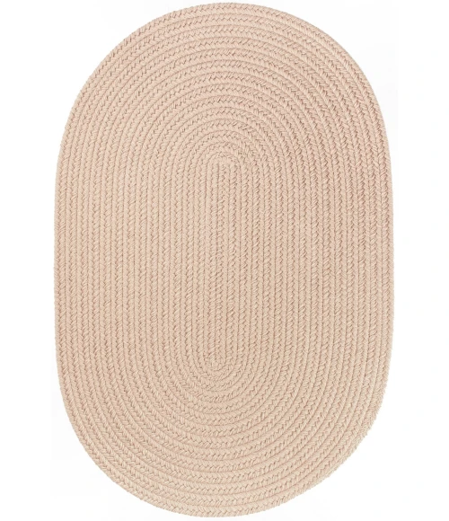 Rhody Solid Poly Beige S003 10 ft. X 13 ft. Oval Rug