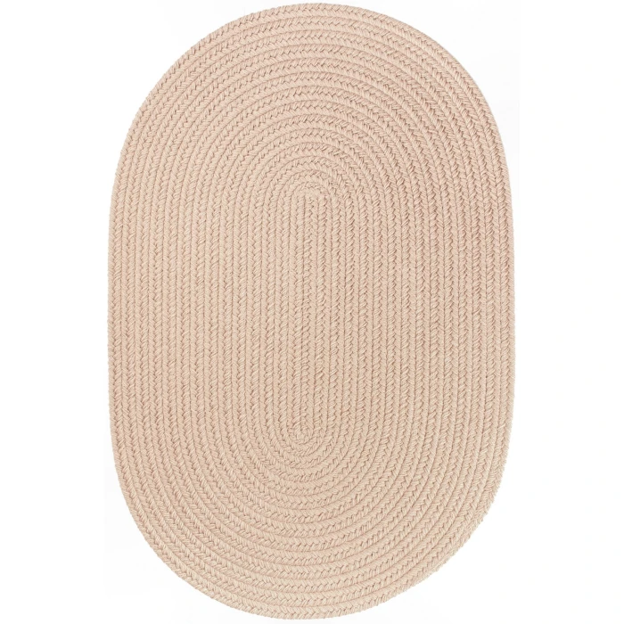 Rhody Solid Poly Beige S003 5 ft. X 8 ft. Oval Rug