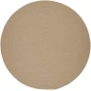 Rhody Solid Poly Beige S003 10 ft. X 10 ft. Round Braided Rug