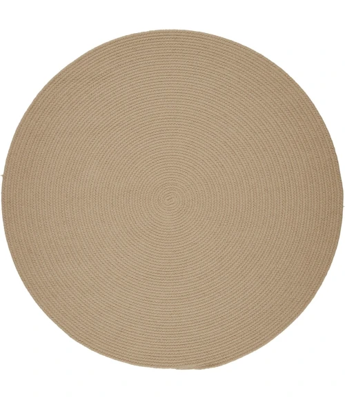 Rhody Solid Poly Beige S003 10 ft. X 10 ft. Round Rug