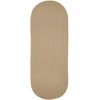 Rhody Solid Poly Beige S003 2 ft. X 4 ft. Oval Runner Braided Rug