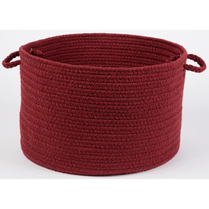 Rhody Solid Poly Colonial Red S005 18 in. X 12 in. Basket Rug