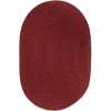 Rhody Solid Poly Colonial Red S005 5 ft. X 8 ft. Oval Braided Rug