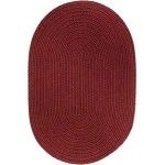 Rhody Solid Poly Colonial Red S005 10 ft. X 13 ft. Oval Braided Rug