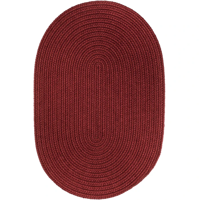 Rhody Solid Poly Colonial Red S005 4 ft. X 6 ft. Oval Rug