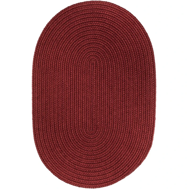 Rhody Solid Poly Colonial Red S005 10 ft. X 13 ft. Oval Rug