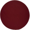 Rhody Solid Poly Colonial Red S005 8 ft. X 8 ft. Round Braided Rug
