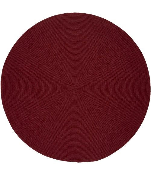 Rhody Solid Poly Colonial Red S005 4 ft. X 4 ft. Round Rug