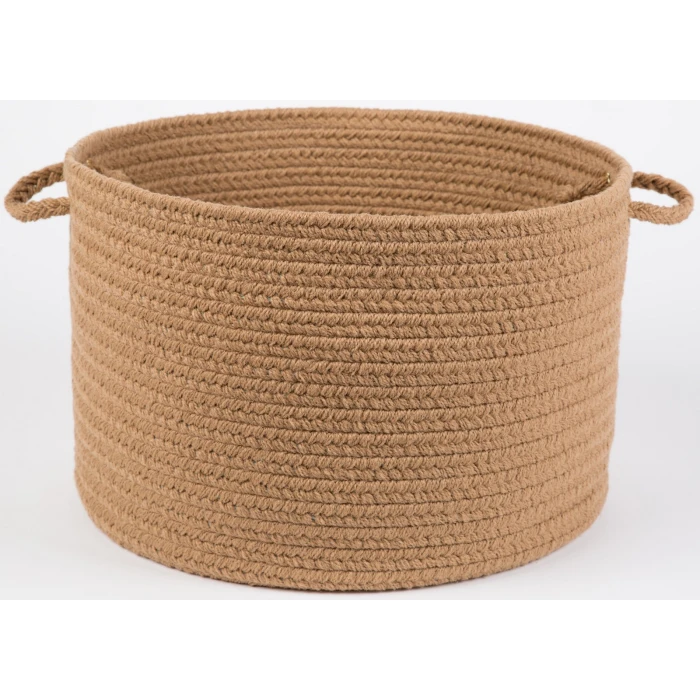Rhody Solid Poly Camel S006 18 in. X 12 in. Basket Rug
