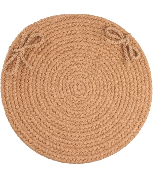 Rhody Solid Poly Camel S006 15 in. X 15 in. Chair Pad Rug