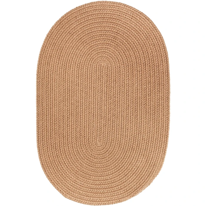 Rhody Solid Poly Camel S006 3 ft. X 5 ft. Oval Rug