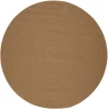 Rhody Solid Poly Camel S006 10 ft. X 10 ft. Round Braided Rug