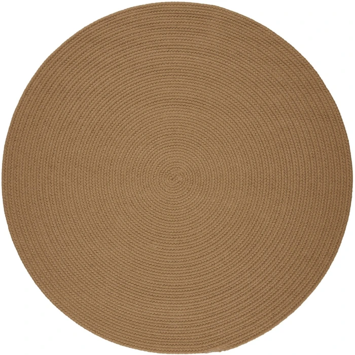 Rhody Solid Poly Camel S006 10 ft. X 10 ft. Round Rug