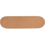 Rhody Solid Poly Camel S006 8 in. X 28 in. Stair Tread Set-of-13 Braided Rug