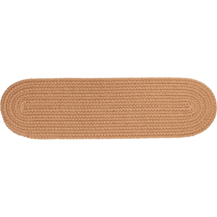 Rhody Solid Poly Camel S006 8 in. X 28 in. Stair Tread Set-of-13 Rug