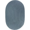 Rhody Solid Poly Ocean Blue S009 5 ft. X 8 ft. Oval Braided Rug