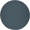 Rhody Solid Poly Ocean Blue S009 8 ft. X 8 ft. Round Braided Rug