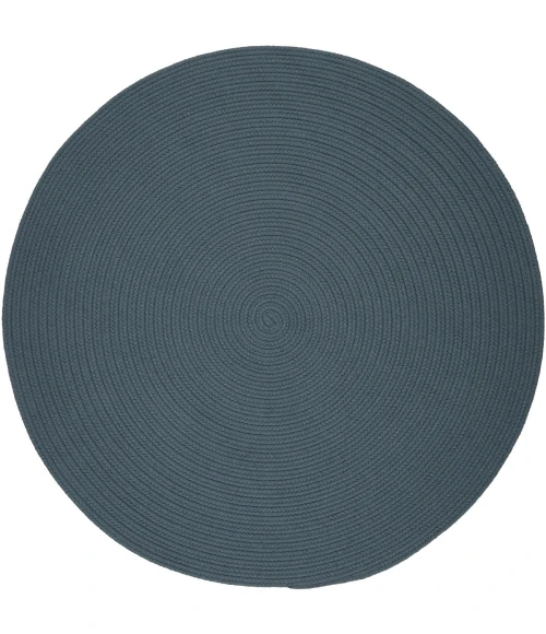Rhody Solid Poly Ocean Blue S009 4 ft. X 4 ft. Round Rug
