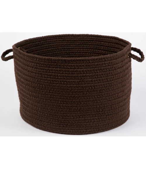 Rhody Solid Poly Brown S011 18 in. X 12 in. Basket Rug