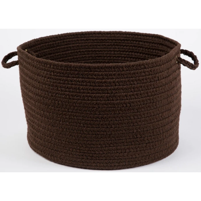Rhody Solid Poly Brown S011 18 in. X 12 in. Basket Rug