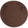 Rhody Solid Poly Brown S011 15 in. X 15 in. Chair Pad Braided Rug