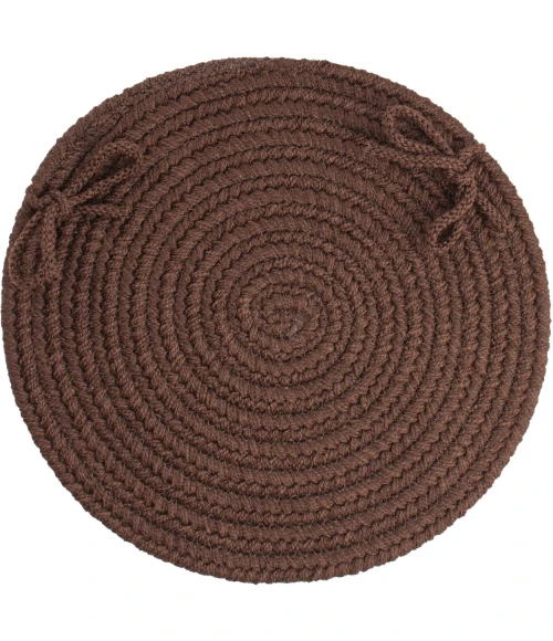 Rhody Solid Poly Brown S011 15 in. X 15 in. Chair Pad Rug