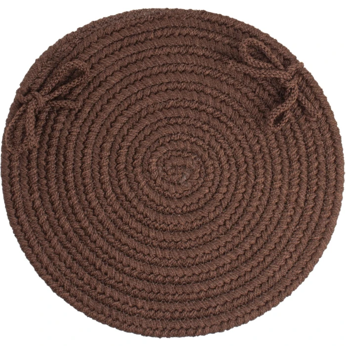 Rhody Solid Poly Brown S011 15 in. X 15 in. Chair Pad Rug
