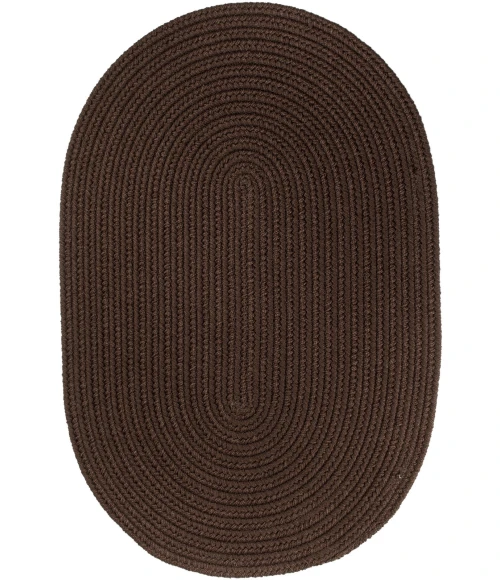 Rhody Solid Poly Brown S011 5 ft. X 8 ft. Oval Rug