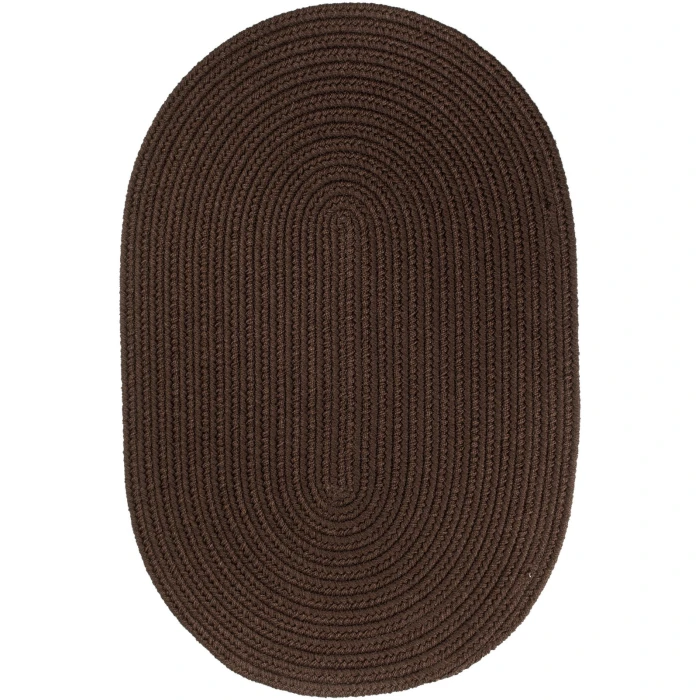 Rhody Solid Poly Brown S011 2 ft. X 3 ft. Oval Rug
