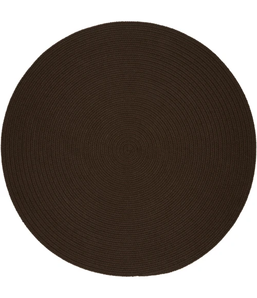 Rhody Solid Poly Brown S011 10 ft. X 10 ft. Round Rug