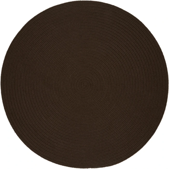 Rhody Solid Poly Brown S011 6 ft. X 6 ft. Round Rug