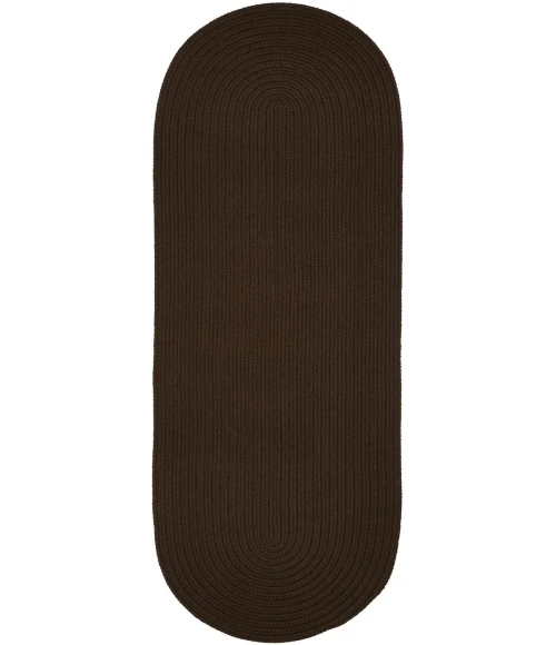 Rhody Solid Poly Brown S011 2 ft. X 8 ft. Oval Runner Rug