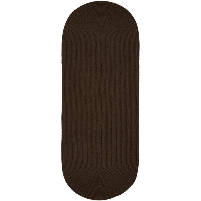 Rhody Solid Poly Brown S011 2 ft. X 8 ft. Oval Runner Rug