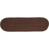 Rhody Solid Poly Brown S011 8 in. X 28 in. Stair Tread Braided Rug