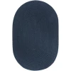 Rhody Solid Poly Navy S012 5 ft. X 8 ft. Oval Braided Rug
