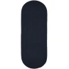 Rhody Solid Poly Navy S012 2 ft. X 4 ft. Oval Runner Braided Rug