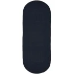 Rhody Solid Poly Navy S012 2 ft. X 4 ft. Oval Runner Braided Rug