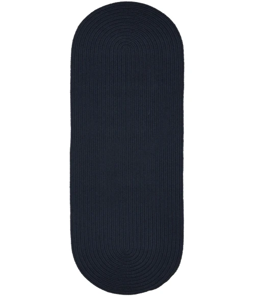 Rhody Solid Poly Navy S012 2 ft. X 4 ft. Oval Runner Rug
