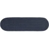 Rhody Solid Poly Navy S012 8 in. X 28 in. Stair Tread Braided Rug