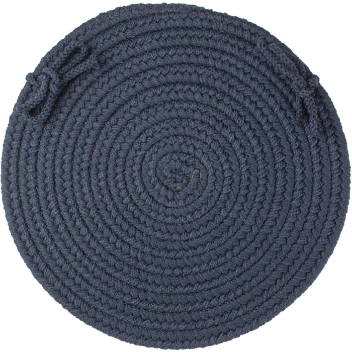 Rhody Solid Poly Navy S012 15 in. X 15 in. Chair Pad Rug