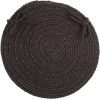 Rhody Solid Poly Black S016 15 in. X 15 in. Chair Pad Braided Rug