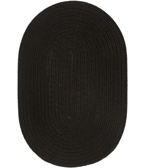 Rhody Solid Poly Black S016 7 ft. X 9 ft. Oval Rug