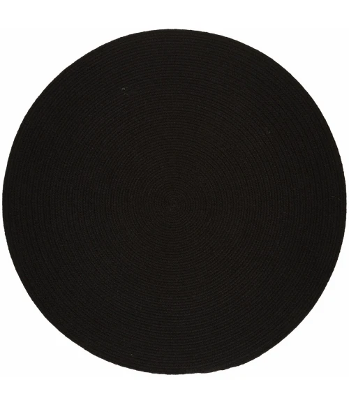 Rhody Solid Poly Black S016 10 ft. X 10 ft. Round Rug