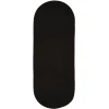Rhody Solid Poly Black S016 2 ft. X 4 ft. Oval Runner Braided Rug