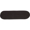 Rhody Solid Poly Black S016 8 in. X 28 in. Stair Tread Braided Rug