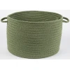 Rhody Solid Poly Olive S017 18 in. X 12 in. Basket Braided Rug